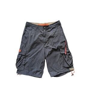 Y2K Abercrombie & Fitch Paratroops Cargo Shorts S Black Distressed Skater Baggy